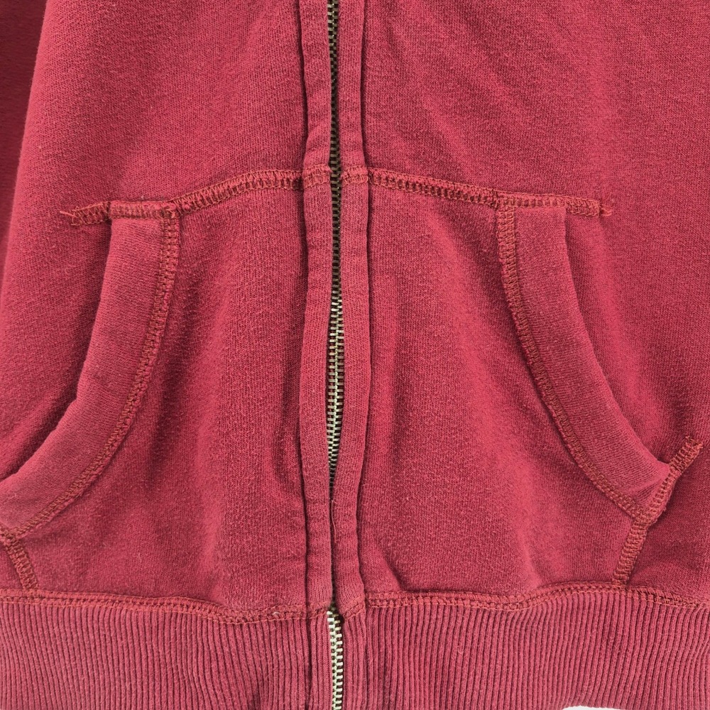 Hollister California Zip Hoodie Burgundy Gray Colorblock Sweatshirt Sz M Varsity - Picture 6 of 12